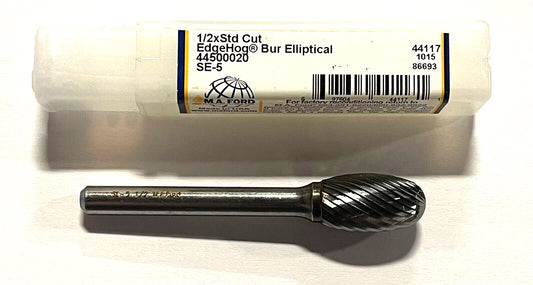 M.A. Ford 1/2" Carbide Elliptical Carbide Burr SE-5 Oval Shape Single Cut USA