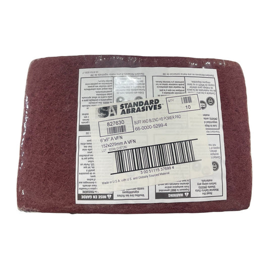 Standard Abrasives 6" x 9" Buff & Blend High Strength Power Pad A/O Fine 10 Pack