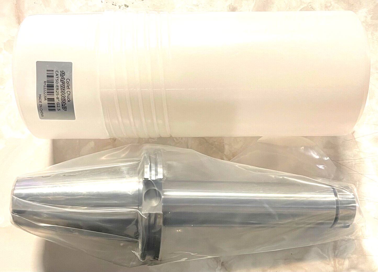 RapidHold CAT50 Collet Chuck ER25 Style 8" Protruding Length G2.5 Balanced