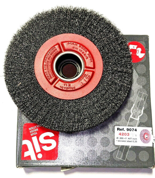 SIT 8" Crimped Wire Wheel .014 Carbon Steel 1-1/2" Arbor Hole 9074