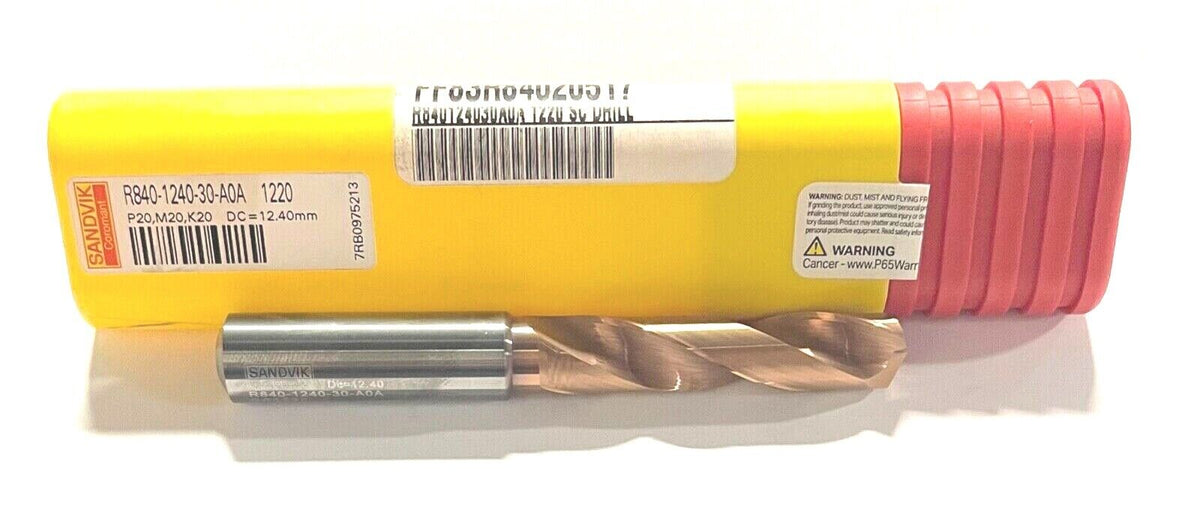 Sandvik 12.4mm Solid Carbide Drill 3xD PVD TiAlN Coating 5748444