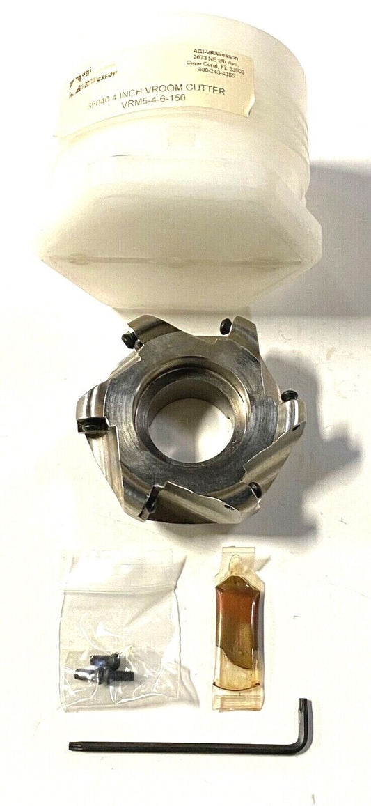 VR Wesson 4" Indexable Milling Cutter VRM5 Style High Velocity Vroom Cutter USA