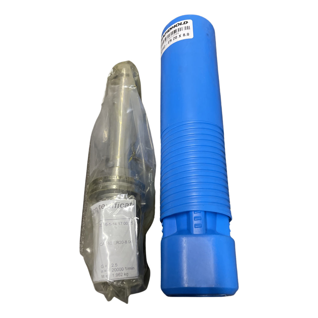 RapidHold CAT40 x ER20 Collet Chuck 8" Gage Length