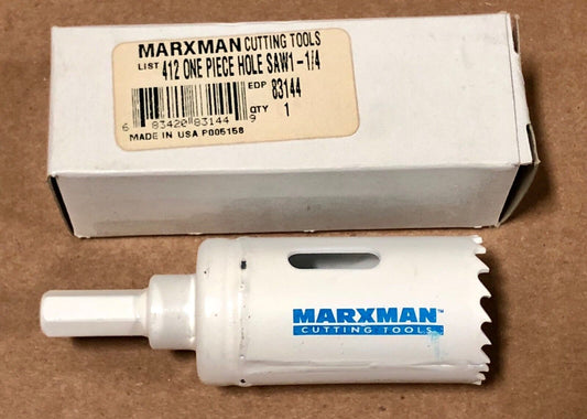 Marxman 1-1/4" Cobalt Bi-Metal Hole Saw & Arbor 4/6 Variable Tooth USA Made