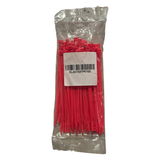 7.3" 50LB Cable Ties Fluorescent Pink 100 Pack