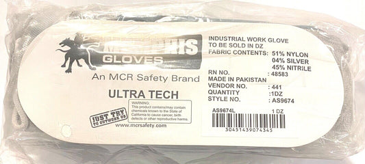 Memphis Gloves ULTRA Tech Anti Static 15G Coated Work Gloves Size Large 1DZ