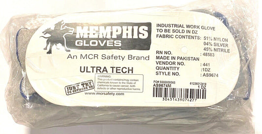 Memphis Gloves ULTRA Tech Anti Static 15G Coated Work Gloves Size Medium 1DZ
