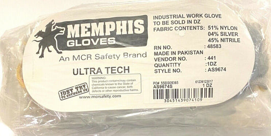 Memphis Gloves ULTRA Tech Anti Static 15G Coated Work Gloves Size Small 1DZ