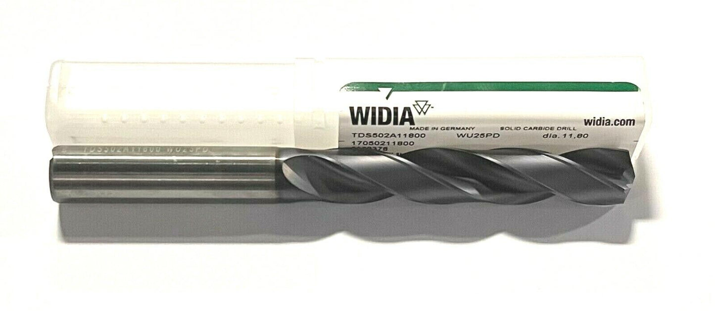 WIDIA 11.80mm Solid Carbide Drill Coolant Thru TiAlN Coated 140° Point Angle