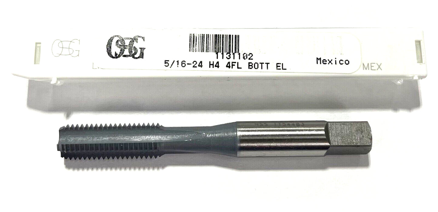 OSG 5/16-24 HSS Hand Tap 4 Flute H4 Straight Flute Bottoming Tap