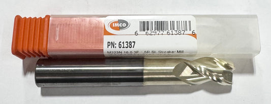 IMCO 16mm Carbide End Mill 3 Flute ZrN Coated 1.5mm Radius SL Streaker Mill