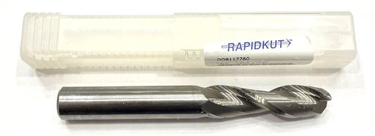 RapidKut 5/8" Carbide End Mill Long Length 2 Flute .020 Radius High Performance