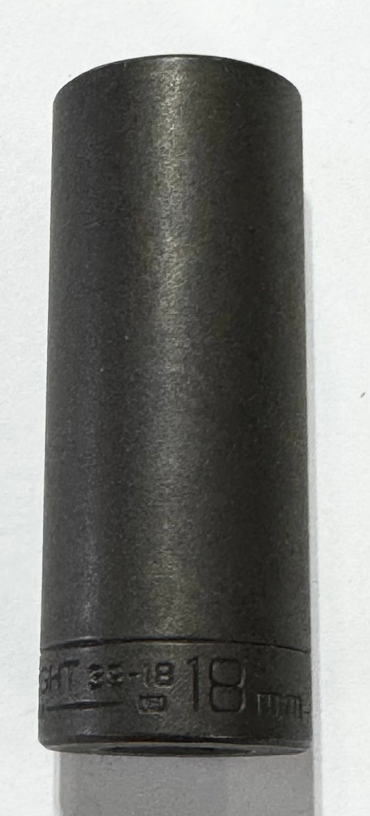 Wright Tool 3/8" Drive 18mm Deep Impact Socket 6 Point