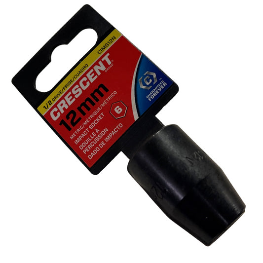 Crescent 1/2" Drive 12mm Impact Socket 6 Point CIMS12N