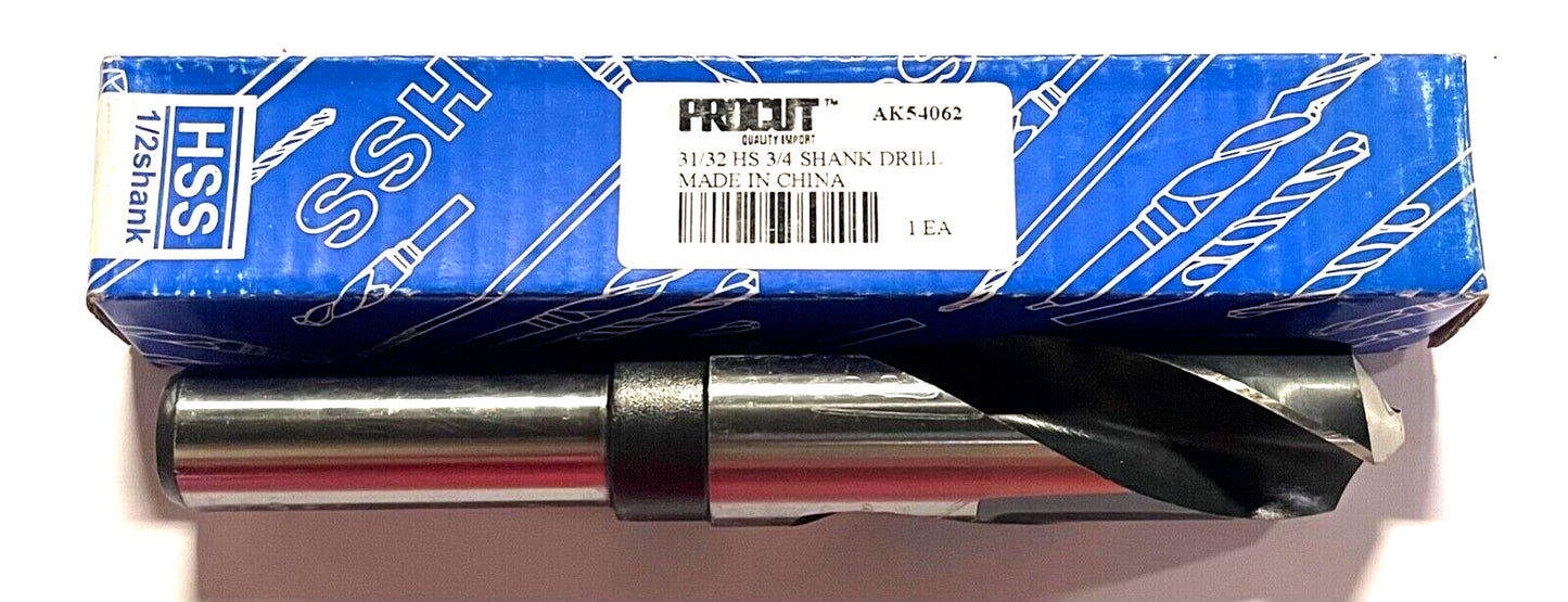 ProCut 31/32" Silver & Deming Drill Bit 3/4" Reduced Shank High Speed Steel