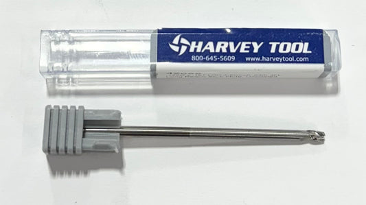 Harvey Tool 1/8" Carbide End Mill Long Reach Stub Flute .030" Radius 3FL