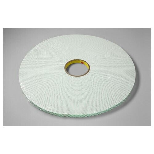 3M 1" x 18yd Double Coated Urethane Foam Tape 250 Mil Off White Bonding Tape