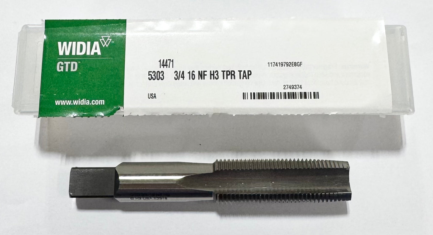 WIDIA 3/4"-16 HSS Straight Flute Taper Tap NF H3 4FL USA Made