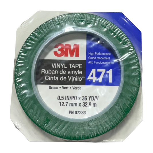 3M 471 1/2" x 36 Yards High Performance Vinyl Tape Green USA Made