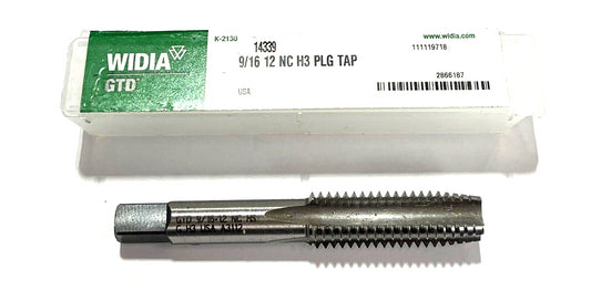 WIDIA 9/16"-12 HSS Hand Tap 4 Flute H3 Plug Tap USA Made 2866187