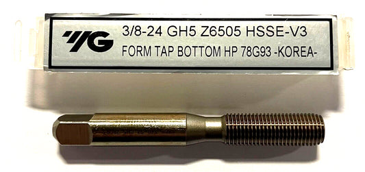 YG 3/8-24 Tap HSSE-V3 Thread Forming Bottoming Tap GH5