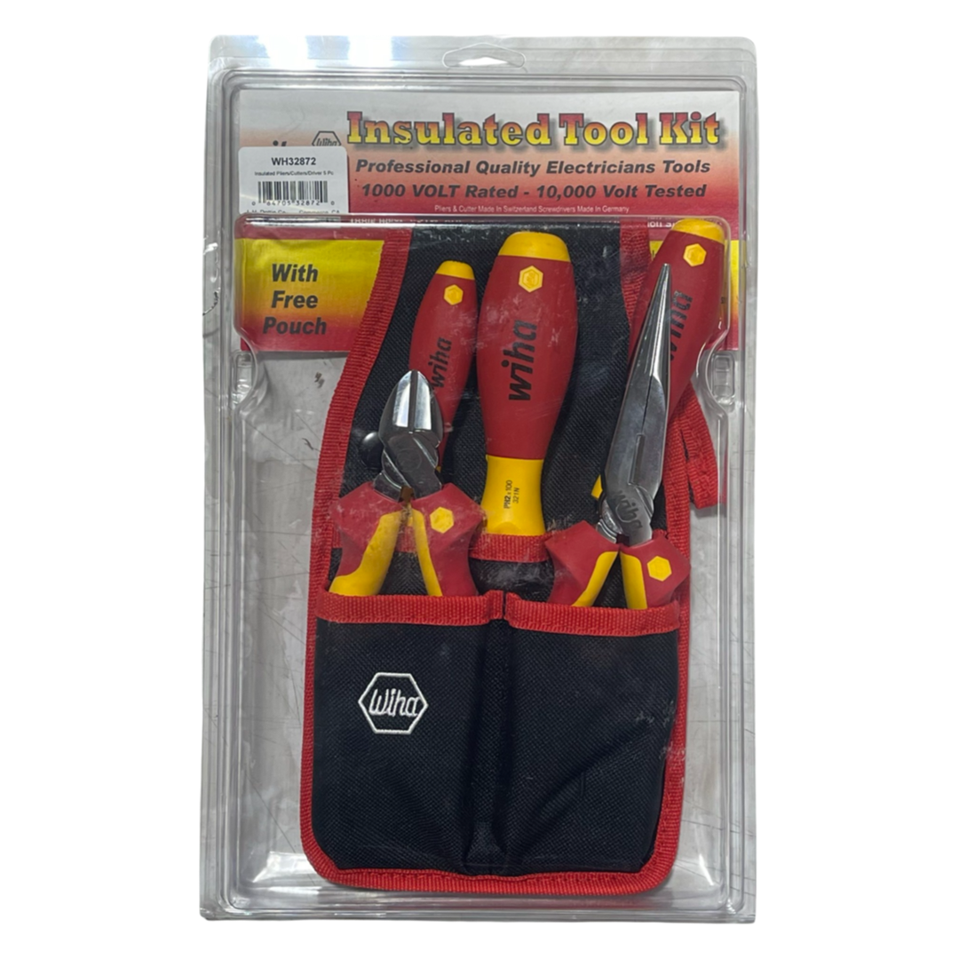 Wiha 5 Piece Insulated Pliers Cutters & Screwdriver Set 32872