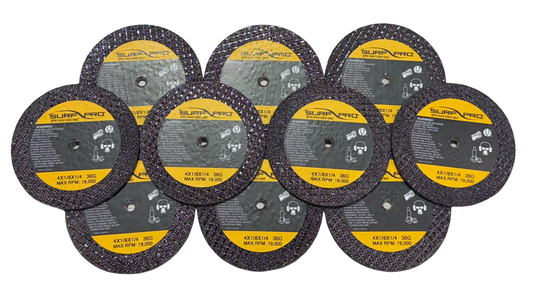 Surf-Pro 4" x 1/8" x 1/4" Cut-Off Wheel 36 Grit Type 1 Zirconia 10 Pack