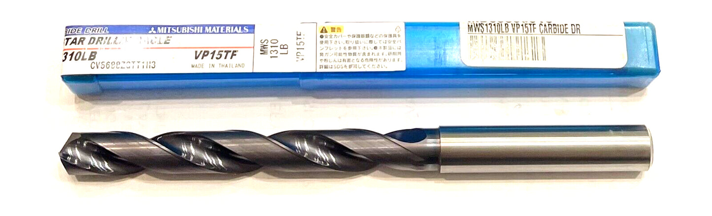 Mitsubishi 13.1mm Solid Carbide Drill 5xD Coolant Thru Miracle Coating 140°