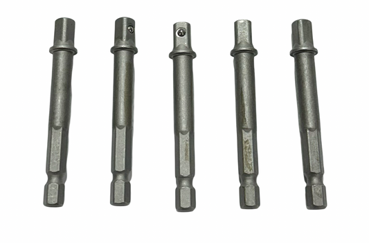 1/4" Hex Shank Socket Adapter 1/4" Square Drive 2.5" Overall 5 Pack