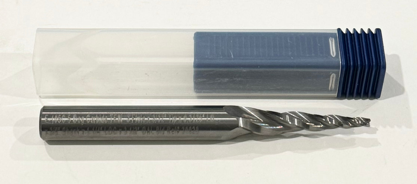 5° Per Side 3/32" Tip Carbide Tapered End Mill 3/8" Shank E-105C