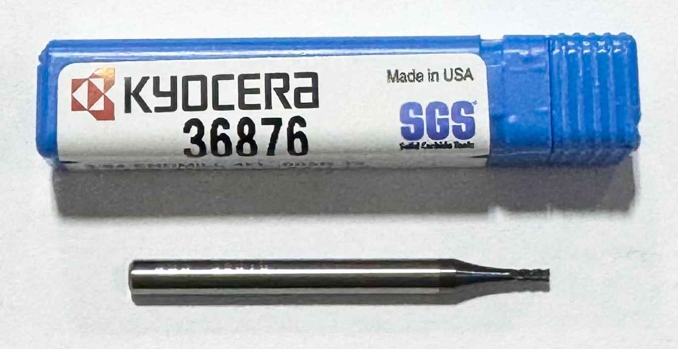 Kyocera 3/64" Carbide End Mill 4 Flute .005" Radius AlTiN Coated Z-CARB