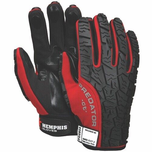 Memphis Predator Cut Resistant Work Gloves Tire Tread TPR Coating Size Medium