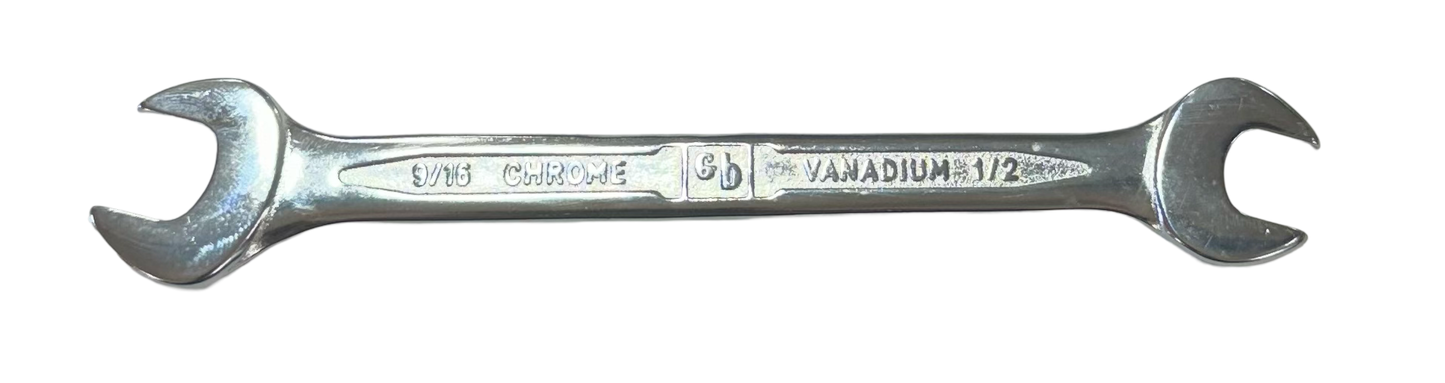 GB 9/16" x 1/2" Open End Wrench Chrome Vanadium