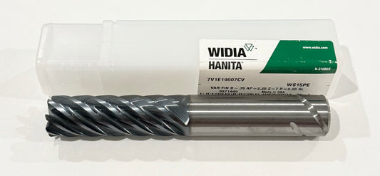 Widia 3/4" Carbide End Mill 7 Flute .060" Radius AlTiN Coated VariMill