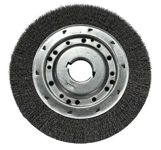 Osborn 12" x 1-1/4" x 2" Crimped Wire Wheel Brush Medium Face .0118 Fill Dia