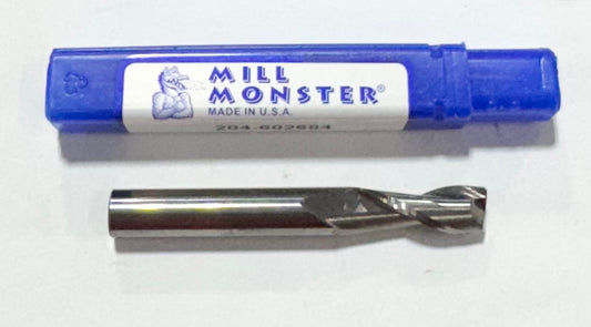 Mill Monster 5/16" Carbide End Mill 2 Flute .015" Radius 30 Degree Helix Regular Length