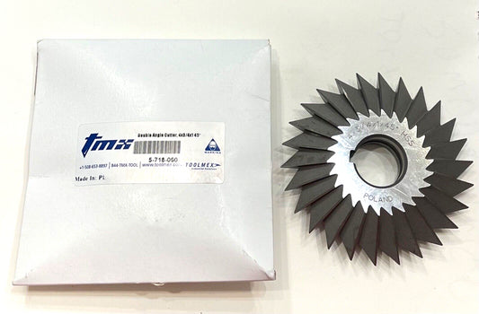 TMX 4" HSS Double Angle milling Cutter 45° 26 Teeth 5-718-040