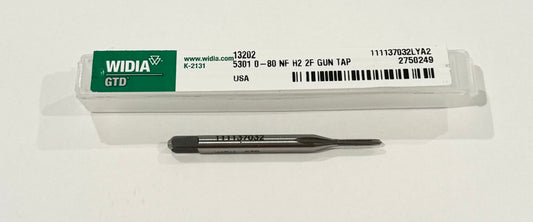 Widia 0-80 HSS Gun Tap 2 Flute Spiral Point H2 Plug Tap USA Made