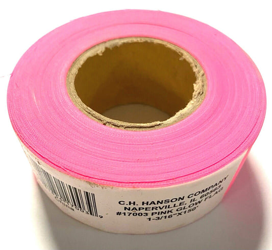 C.H. Hanson Pink Flagging Tape 1-3/16" x 150' Hi-Vis Pink 17003 1 Roll