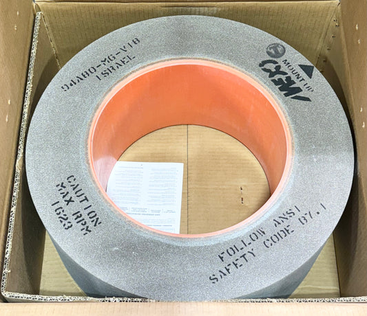 CGW 20" x 8" x 12" Centerless & Cylindrical Grinding Wheel 94A80-M6V18