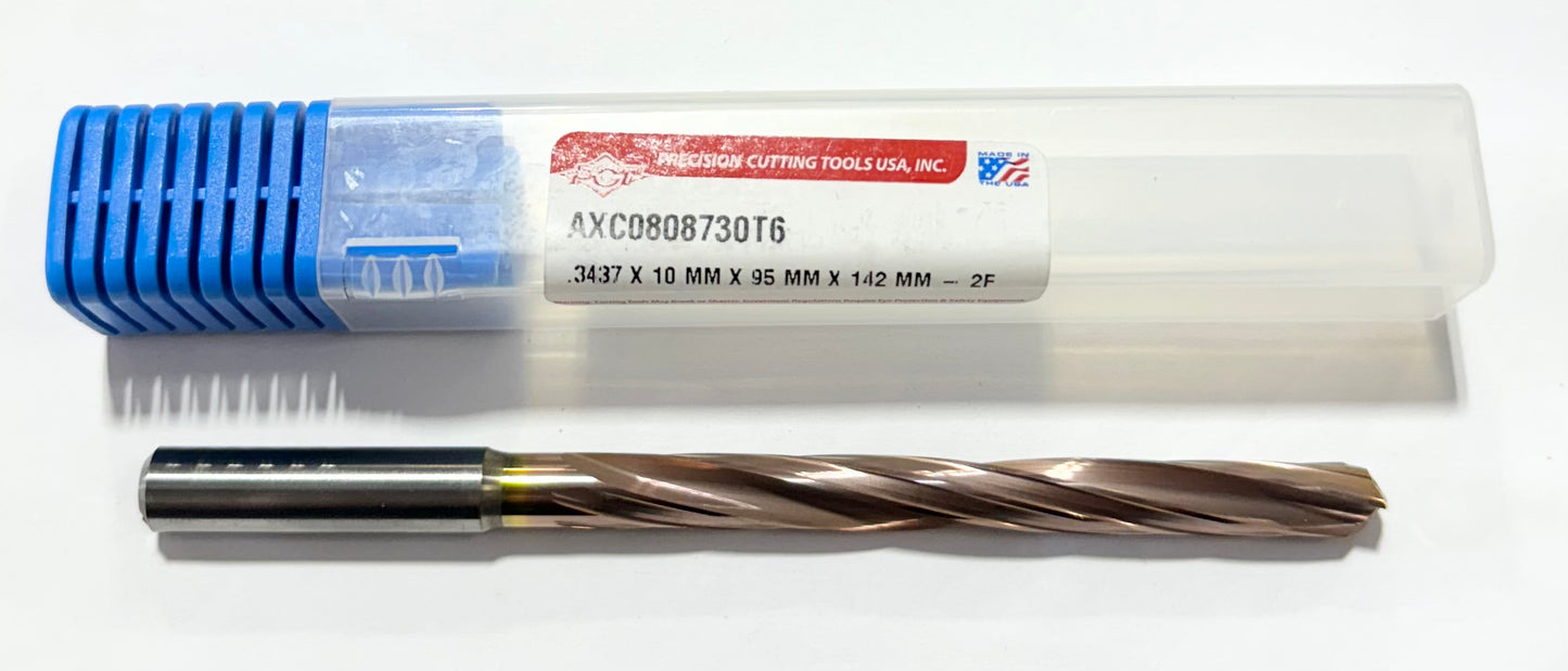 PCT .3437 Solid Carbide Drill 8xD Triple Margin Coolant Thru 2FL ZicroPlus