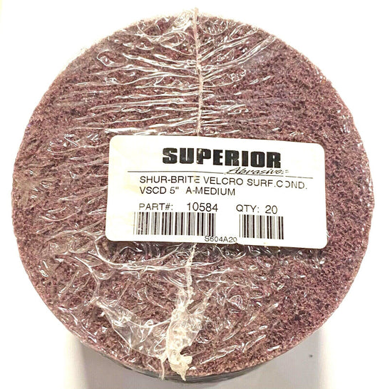 5" Hook and Loop Surface Conditioning Discs Maroon Medium Aluminum Oxide 20 Pack