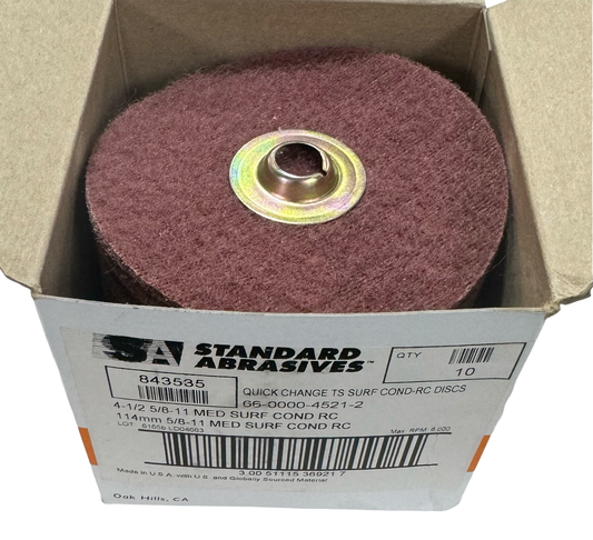 Standard Abrasives 4-1/2" x 5/8-11 TS Buff & Blend Surface Conditioning Discs Medium 10pk