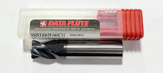 Data Flute 5/8" Carbide End Mill 4 Flute .060" Radius C11 Coated