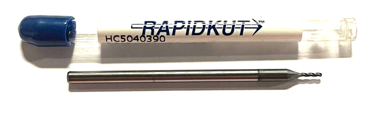 RapidKut 0.040" Carbide End Mill Ball Nosed AlTiN Coated 3 Flute USA Made