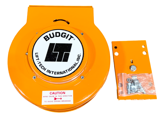 BUDGIT Spring-Type Cord Reel 25ft Cord Length 3 Collector Rings