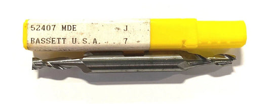 Bassett Carbide Double End Mill 7/32" x 3/8" x 9/16" x 3-1/2" 2 Flute USA Made