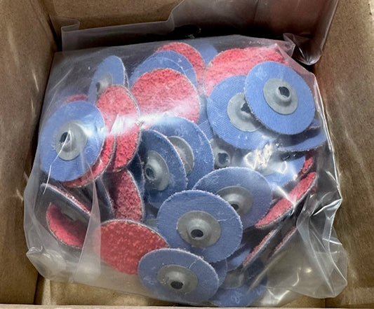 CGW 1-1/2" Turn-On Sanding Discs 24 Grit Ceramic Quick-Change Discs 100 Pack