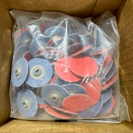 CGW 1-1/2" Turn-On Sanding Discs 40 Grit Ceramic Quick-Change Discs 100 Pack