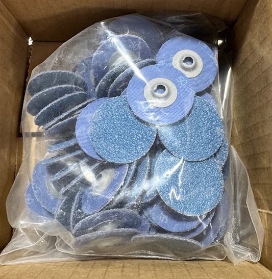 CGW 1-1/2" Turn-On Sanding Discs 50 Grit Zirconia Quick-Change Discs 100 Pack